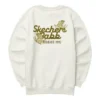 Sweter z nadrukiem literowym „White Gold”