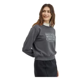 Sweter z okrągłym dekoltem z nadrukiem liter „Grey White”